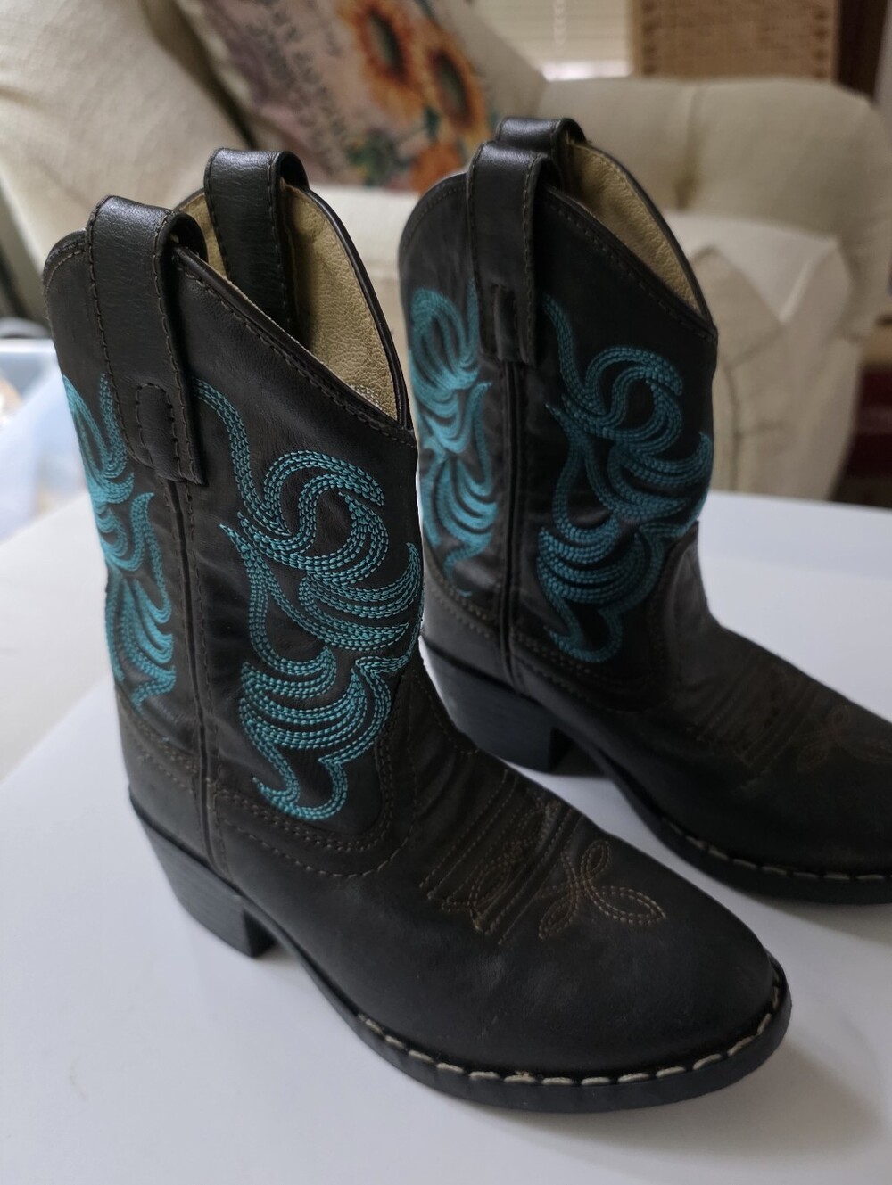 Smokey Mountain Boots Kids Monterey Western boots Blue/Brown size 10.5 Width R - Picture 3 of 8